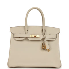 Pre-owned Hermes Birkin 30 Craie Epsom Gold Hardware