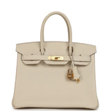 Pre-owned Hermes Birkin 30 Craie Epsom Gold Hardware - Thumbnail View 1