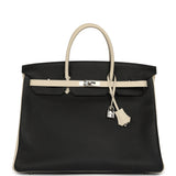 Hermes Special Order (HSS) Birkin 40 Black, Craie Togo Palladium Hardware - Thumbnail View 1