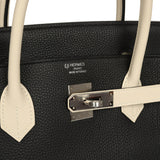 Hermes Special Order (HSS) Birkin 40 Black, Craie Togo Palladium Hardware - Thumbnail View 7