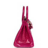 Hermes Birkin 25 Rose Sheherazade Shiny Porosus Crocodile Gold Hardware - Thumbnail View 3