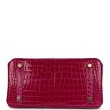 Hermes Birkin 25 Rose Sheherazade Shiny Porosus Crocodile Gold Hardware - Thumbnail View 6