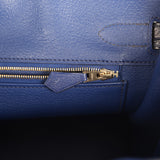 Pre-owned Hermes Birkin 30 Bleu Saphir Novillo, Bleu Marine Matte Alligator Touch Rose Gold Hardware - Thumbnail View 9