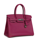 Pre-owned Hermes Birkin 30 Rose Pourpre Epsom Palladium Hardware - Thumbnail View 2