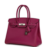 Pre-owned Hermes Birkin 30 Rose Pourpre Epsom Palladium Hardware - Thumbnail View 5