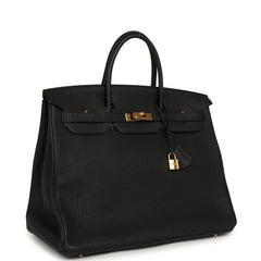 Pre-owned Hermes Birkin 40 Black Togo Gold Hardware