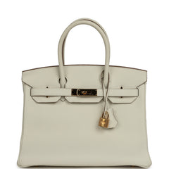 Pre-owned Hermes Birkin 30 Mushroom Togo Gold Hardware