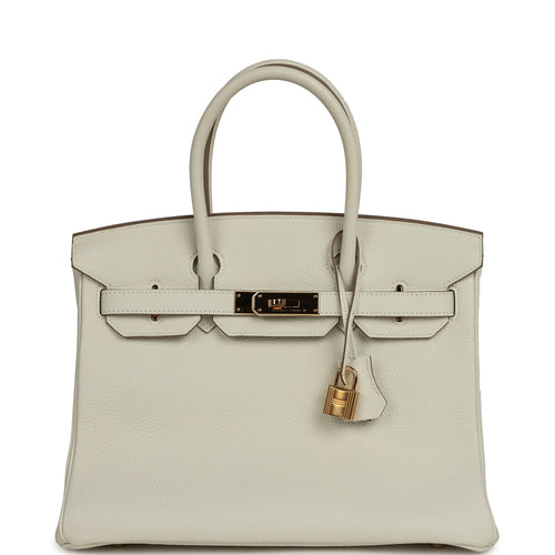 Pre-owned Hermes Birkin 30 Mushroom Togo Gold Hardware