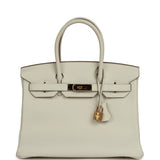 Pre-owned Hermes Birkin 30 Mushroom Togo Gold Hardware - Thumbnail View 1