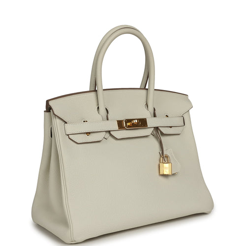 Pre-owned Hermes Birkin 30 Mushroom Togo Gold Hardware