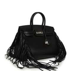 Hermes Birkin Sellier Anate 35 Black Evergrain Palladium Hardware
