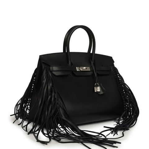 Hermes Birkin Sellier Anate 35 Black Evergrain Palladium Hardware
