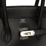 Hermes Birkin Sellier Anate 35 Black Evergrain Palladium Hardware - Thumbnail View 9