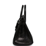 Hermes Special Order (HSS) Birkin 25 Black Matte Verso Alligator Brushed Palladium Hardware - Thumbnail View 3