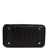 Hermes Special Order (HSS) Birkin 25 Black Matte Verso Alligator Brushed Palladium Hardware - Thumbnail View 6