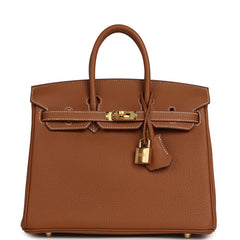 Hermes Birkin 25 Gold Togo Gold Hardware
