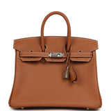 Hermes Birkin 25 Gold Swift Palladium Hardware - Thumbnail View 1