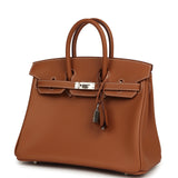 Hermes Birkin 25 Gold Swift Palladium Hardware - Thumbnail View 5