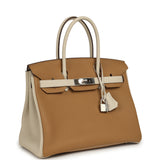 Pre-owned Hermes Special Order (HSS) Birkin 30 Chai, Craie Togo Palladium Hardware - Thumbnail View 2