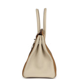 Pre-owned Hermes Special Order (HSS) Birkin 30 Chai, Craie Togo Palladium Hardware - Thumbnail View 4