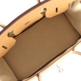 Pre-owned Hermes Special Order (HSS) Birkin 30 Chai, Craie Togo Palladium Hardware - Thumbnail View 8
