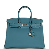 Hermes Birkin 35 Blue Jean Togo Palladium Hardware - Thumbnail View 1