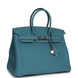 Hermes Birkin 35 Blue Jean Togo Palladium Hardware - Thumbnail View 2