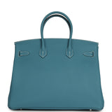 Hermes Birkin 35 Blue Jean Togo Palladium Hardware - Thumbnail View 4