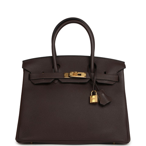 Hermes Birkin 30 Chocolate Togo Gold Hardware