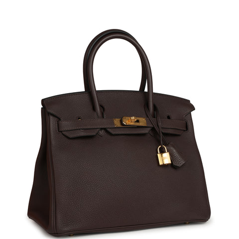 Hermes Birkin 30 Chocolate Togo Gold Hardware