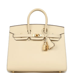 Hermes Birkin Sellier 25 Nata Epsom Gold Hardware