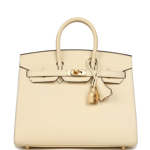 Hermes Birkin Sellier 25 Nata Epsom Gold Hardware