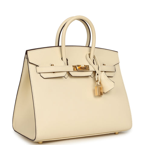 Hermes Birkin Sellier 25 Nata Epsom Gold Hardware