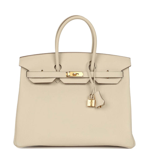 Hermes Birkin 35 Craie Togo Gold Hardware