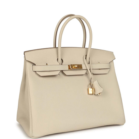 Hermes Birkin 35 Craie Togo Gold Hardware