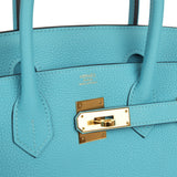 Pre-owned Hermes Birkin 30 Bleu du Nord Togo Gold Hardware - Thumbnail View 7
