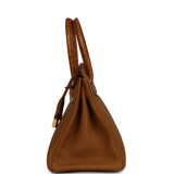 Pre-owned Hermes Birkin 30 Caramel Togo, Tabac Camel Shiny Niloticus Crocodile Touch Gold Hardware - Thumbnail View 4