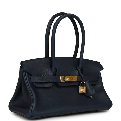 Hermes Shoulder Birkin Light 29 Bleu Abysse Evercolor Gold Hardware