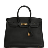 Pre-owned Hermes Birkin 35 Black Togo Gold Hardware - Thumbnail View 1