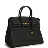 Pre-owned Hermes Birkin 35 Black Togo Gold Hardware - Thumbnail View 2
