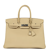 Pre-owned Hermes Birkin 35 Parchemin Togo Palladium Hardware - Thumbnail View 1