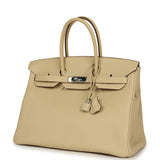 Pre-owned Hermes Birkin 35 Parchemin Togo Palladium Hardware - Thumbnail View 5