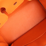 Pre-owned Hermes Birkin 35 Orange Clemence Palladium Hardware - Thumbnail View 8