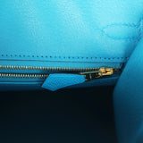 Pre-owned Hermes Birkin Sellier 25 Bleu Frida Epsom Gold Hardware - Thumbnail View 9