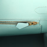 Pre-owned Hermes Birkin 30 Bleu Atoll Epsom Gold Hardware - Thumbnail View 9