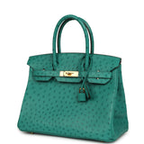 Pre-owned Hermes Birkin 30 Vert Verone Ostrich Gold Hardware - Thumbnail View 5