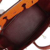 Vintage Hermes Birkin 35 Tangerine, Rouge H, Rouge Vif Ostrich Gold Hardware - Thumbnail View 9