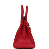 Pre-owned Hermes Special Order (HSS) Birkin 25 Rouge Casaque Verso Chevre Mysore Gold Hardware - Thumbnail View 3