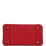 Pre-owned Hermes Special Order (HSS) Birkin 25 Rouge Casaque Verso Chevre Mysore Gold Hardware - Thumbnail View 6