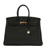 Pre-owned Hermes Birkin 35 Black Togo Gold Hardware - Thumbnail View 1